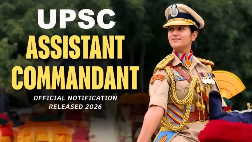యూపీఎస్సీ అసిస్టెంట్ కమాండెంట్ ఎగ్జామ్‌ 2026 నోటిఫికేషన్‌ విడుదల..