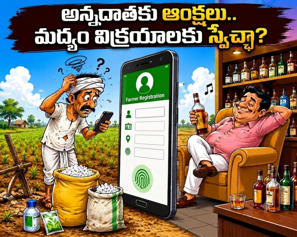 రైతుకే యాప్‌ ఉచ్చు! యాప్‌తో ఎరువుల పంపిణీ.. మద్యం విక్రయాల సంగతేంటి?